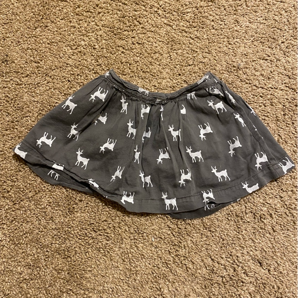 Carter's Charcoal Skirt with White Deer/Buck Design